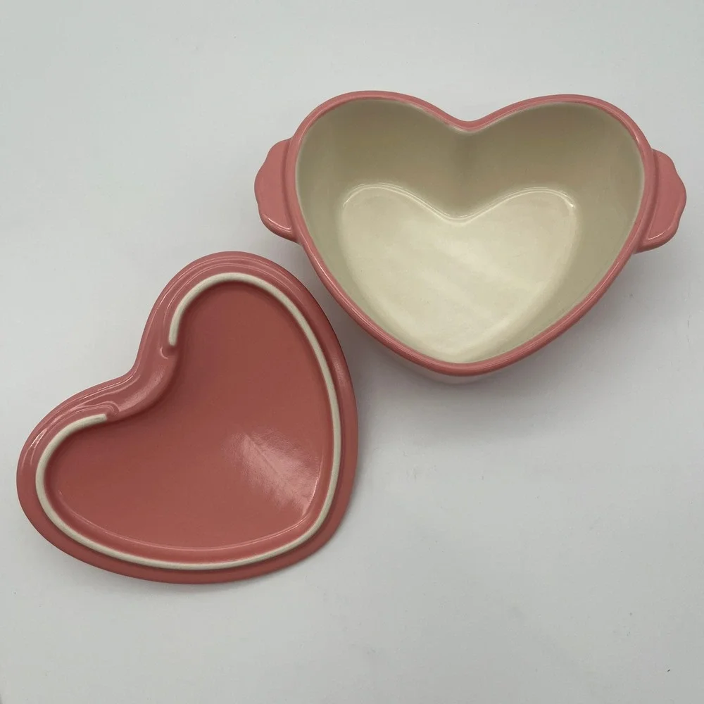 The Pioneer Woman Casserole‎ Dish Pink Heart Stoneware Butterfly Lid A51